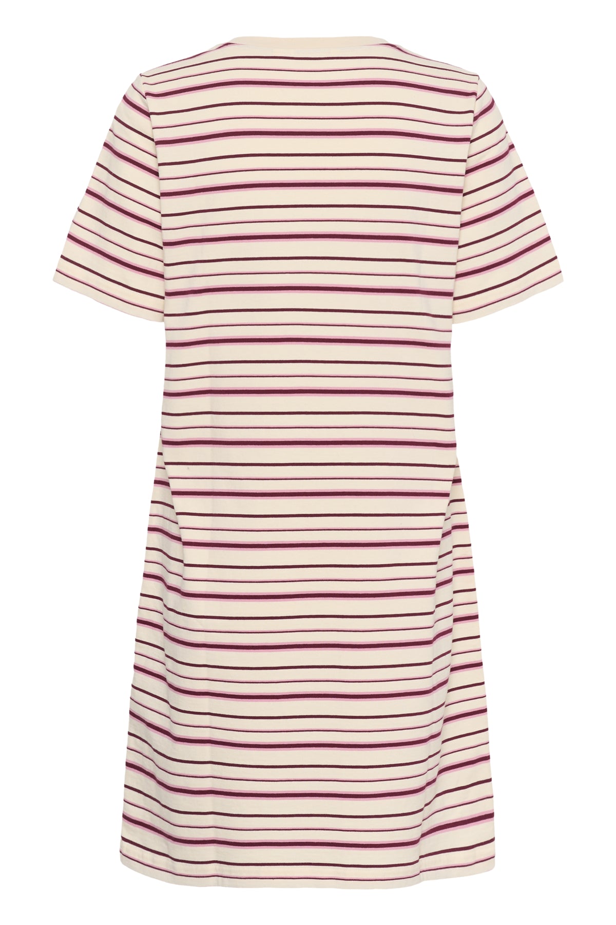 CRLiva T-Shirt Dress White stripe w. Pink/Bordeaux - 10615686