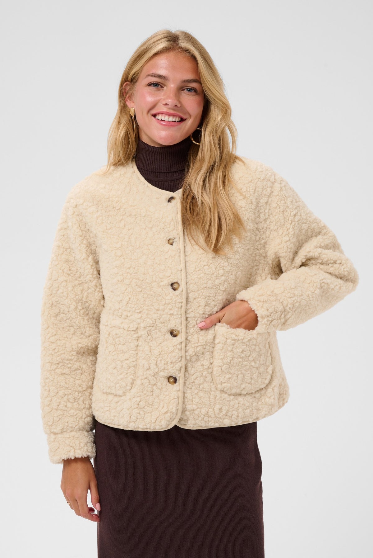CRRana Teddy Jacket Oatmeal - 130401 - 10615703