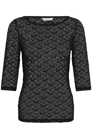CROrina Fitted Lace T-Shirt Pitch Black - 100120 - 10615734