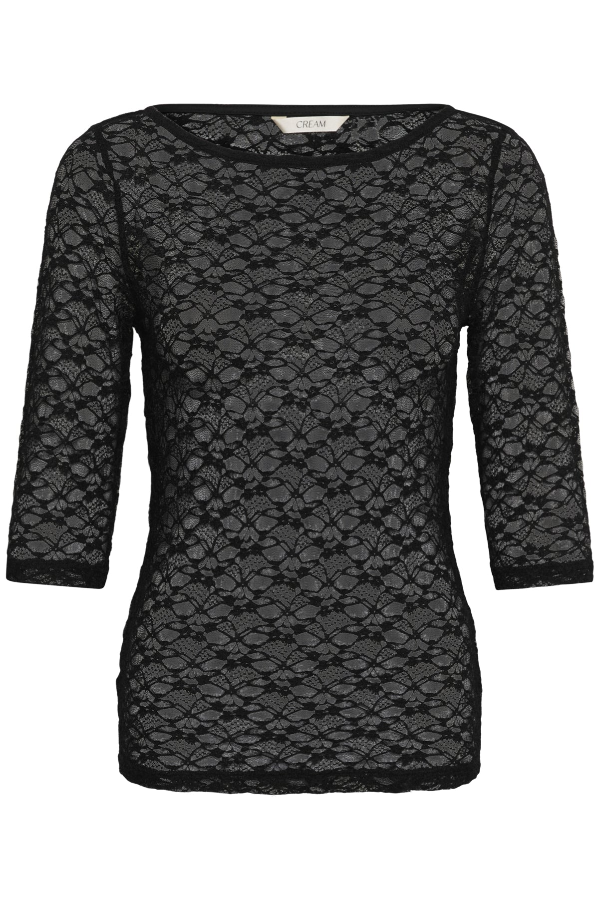 CROrina Fitted Lace T-Shirt Pitch Black - 100120 - 10615734