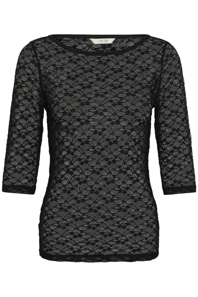 CROrina Fitted Lace T-Shirt Pitch Black - 100120 - 10615734 Thumbnail