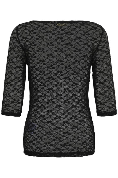 CROrina Fitted Lace T-Shirt Pitch Black - 100120 - 10615734 Thumbnail