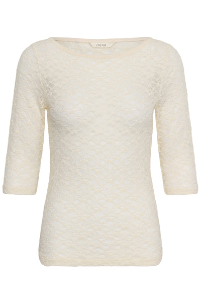 CROrina Fitted Lace T-Shirt Eggnog - 120601 - 10615734 Thumbnail
