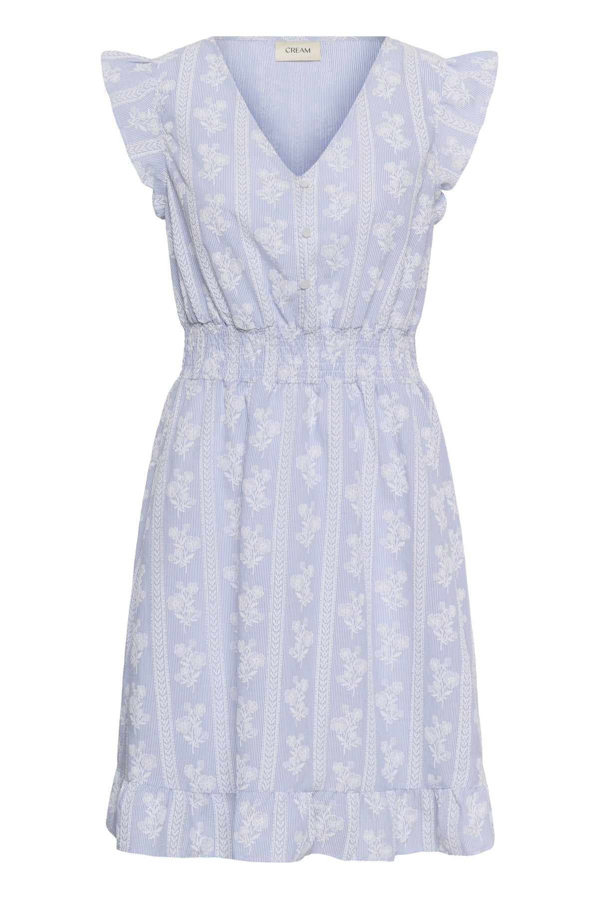 CRAmmeli Dress Blue White Stripe w. Flowers - - 10615762