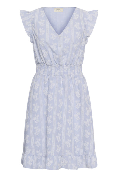 CRAmmeli Dress Blue White Stripe w. Flowers - - 10615762 Thumbnail