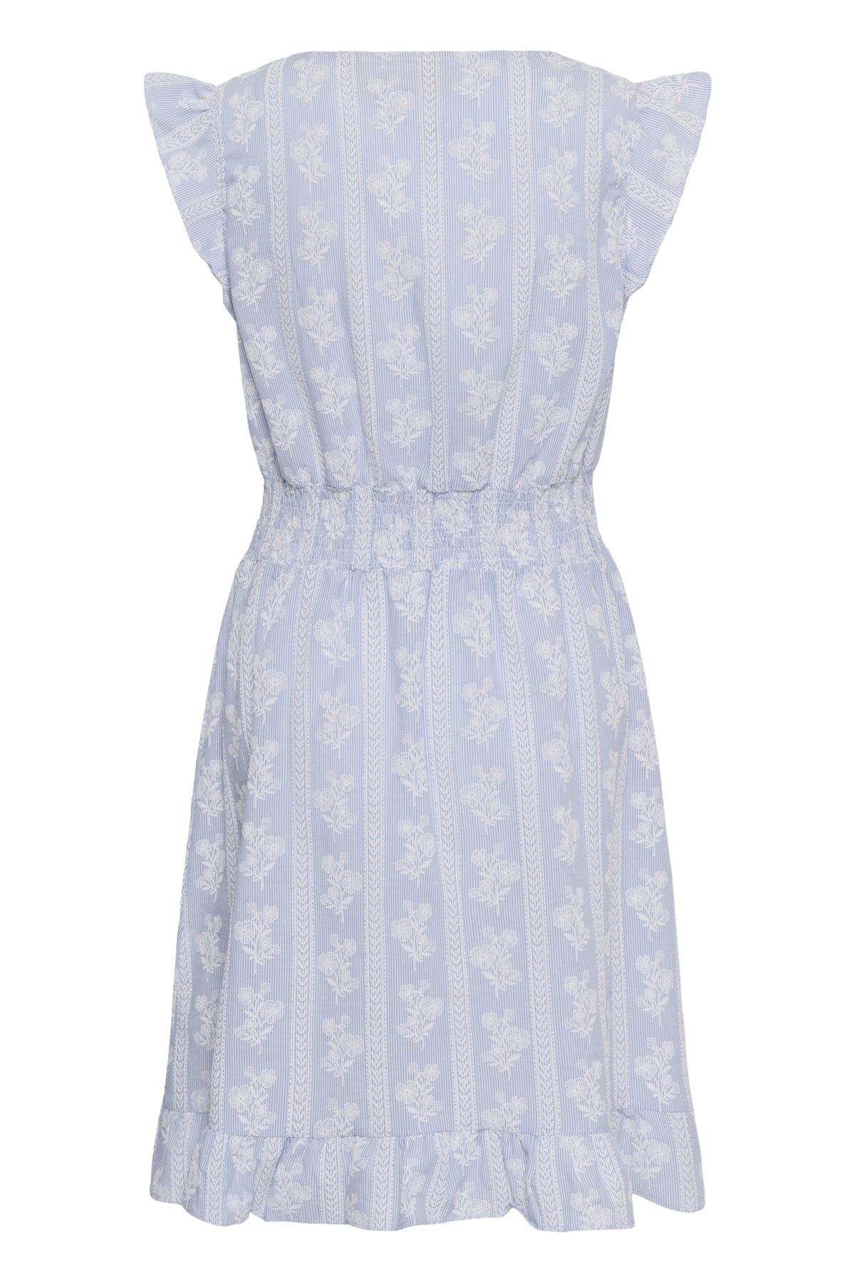 CRAmmeli Dress Blue White Stripe w. Flowers - - 10615762
