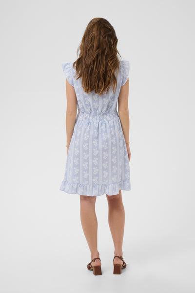 CRAmmeli Dress Blue White Stripe w. Flowers - - 10615762 Thumbnail