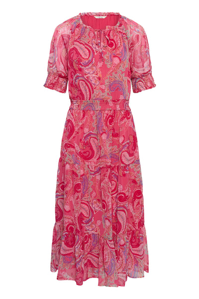 CRYuna Lucy Short Sleeve Dress pink paisley - 105417 - 10615783 Thumbnail