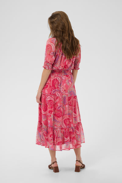 CRYuna Lucy Short Sleeve Dress pink paisley - 105417 - 10615783 Thumbnail