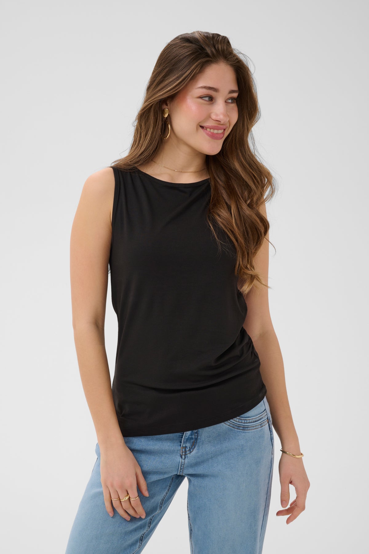 CRArmina Sleeveless Boatneck T Pitch Black - 100120 - 10615789