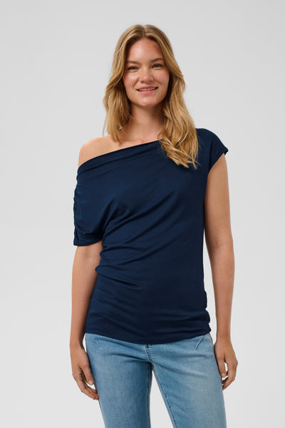 CRSonya Draped T-Shirt Navy Blazer - 193923 - 10615791 Thumbnail