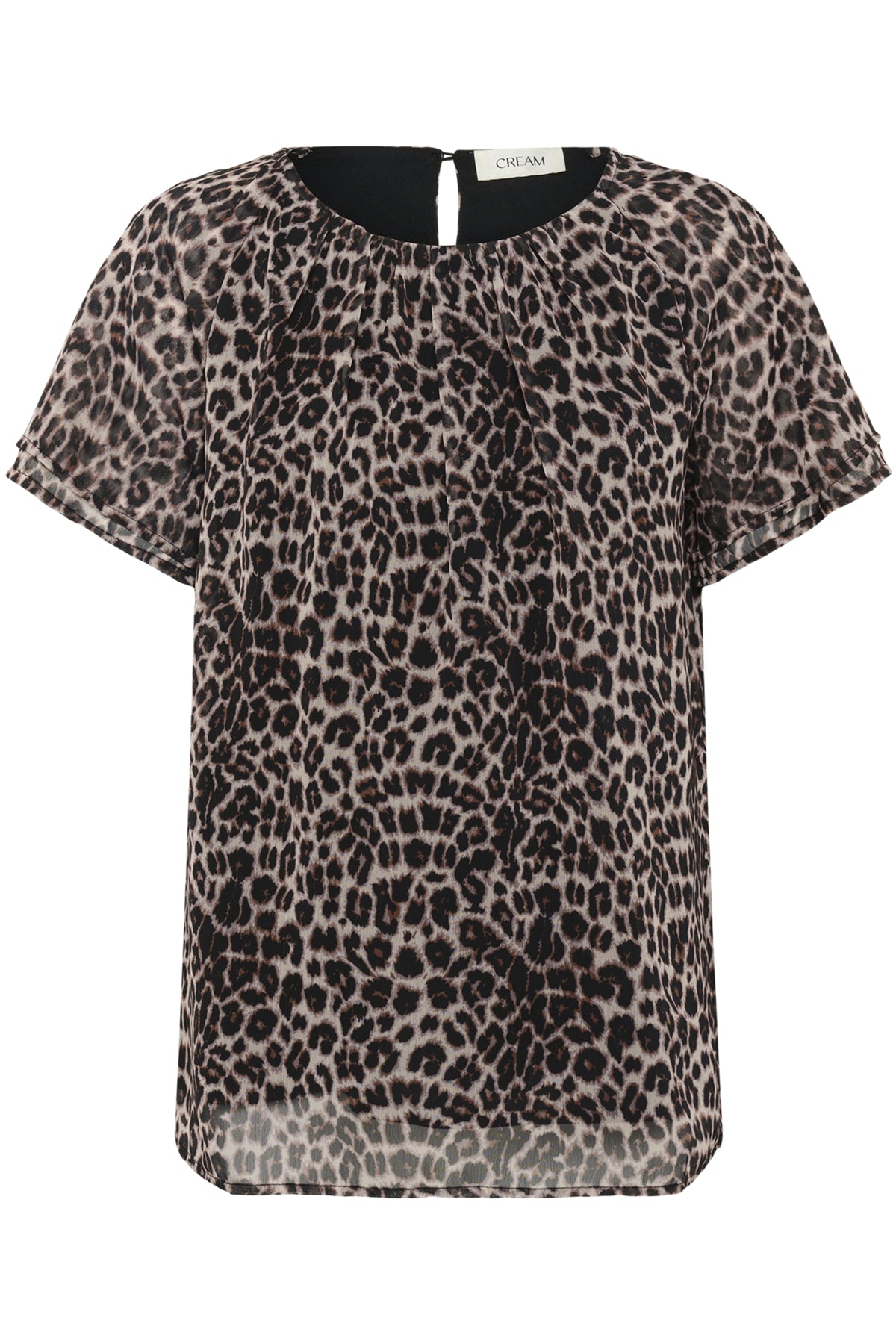 CRYuna Short Sleeve Blouse Natrual Animal Spots - 107306 - 10615803
