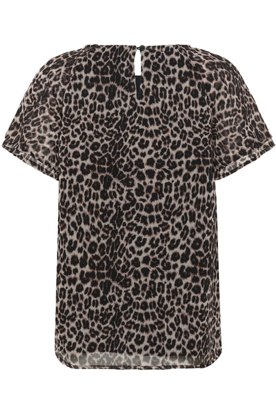 CRYuna Short Sleeve Blouse Natrual Animal Spots - 107306 - 10615803 Thumbnail