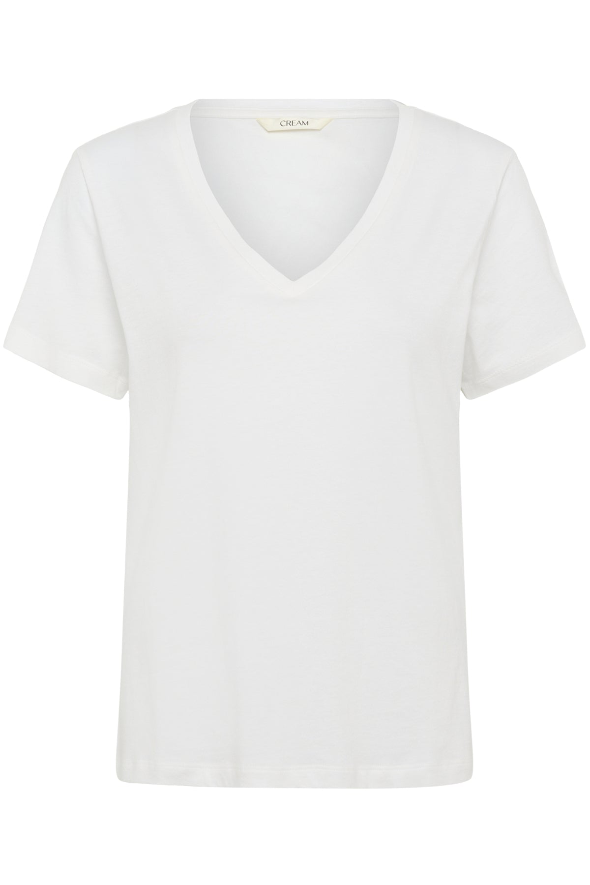 CRNeia Deep V-Neck T-Shirt Snow White - 110602 - 10615819