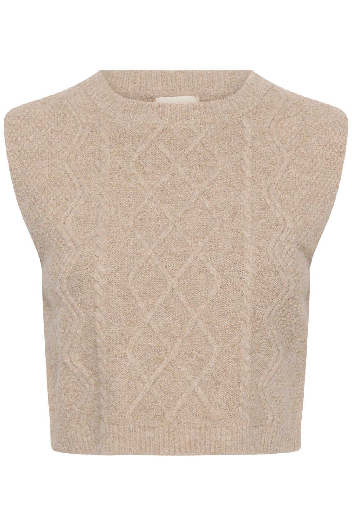 CRStarfi Cable Knit Slipover Oat melange - 100232 - 10615823