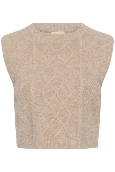 CRStarfi Cable Knit Slipover Oat melange - 100232 - 10615823 Thumbnail