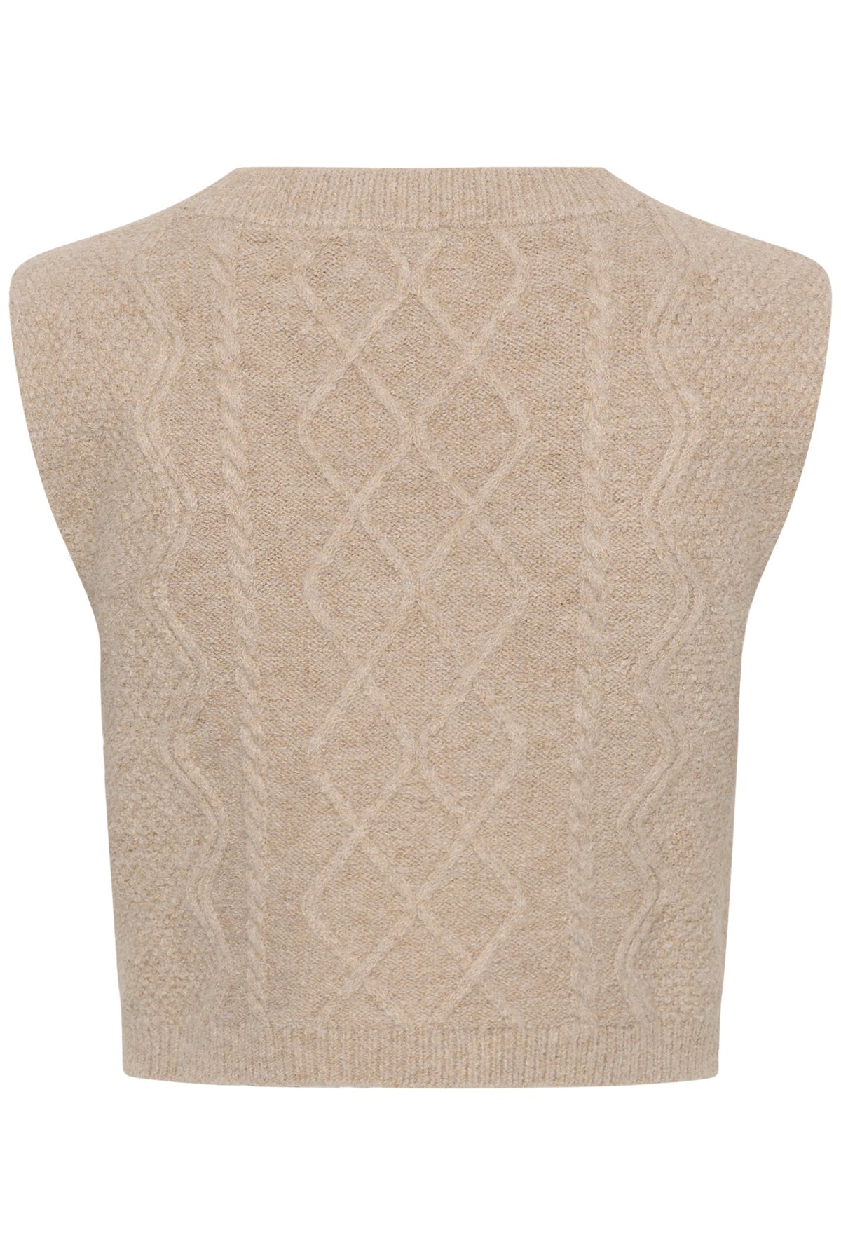 CRStarfi Cable Knit Slipover Oat melange - 100232 - 10615823