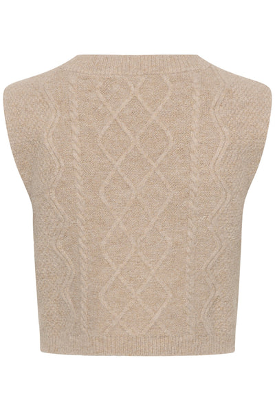 CRStarfi Cable Knit Slipover Oat melange - 100232 - 10615823 Thumbnail