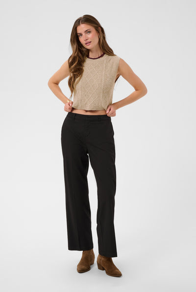 CRStarfi Cable Knit Slipover Oat melange - 100232 - 10615823 Thumbnail