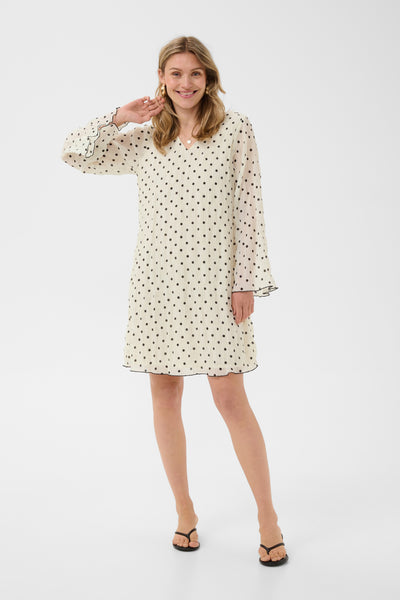 CRLonna Dress White w. Black Dot - 1000746 - 10616012 Thumbnail