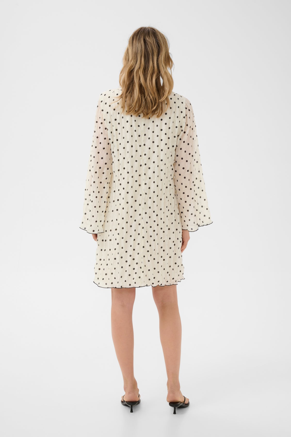 CRLonna Dress White w. Black Dot - 1000746 - 10616012