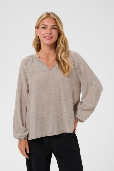 CRGemi Blouse Feather Gray - 151305 - 10616046 Thumbnail