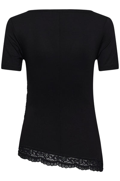 CRArmina Lace Detail T-Shirt Pitch Black - 100120 - 10616047 Thumbnail
