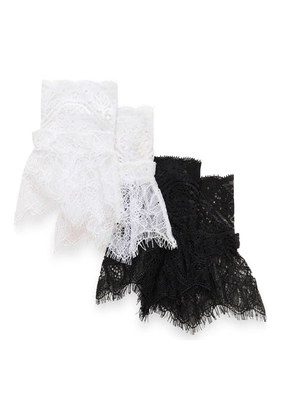CRIrine Lace Cuffs 2 set Pitch Black/Snow White - 10907 - 10616051 Thumbnail