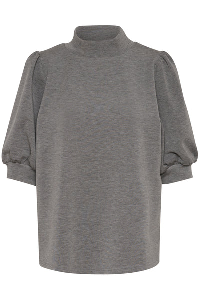 21 THE PUFF BLOUSE Dark grey melange Thumbnail