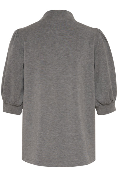 21 THE PUFF BLOUSE Dark grey melange Thumbnail