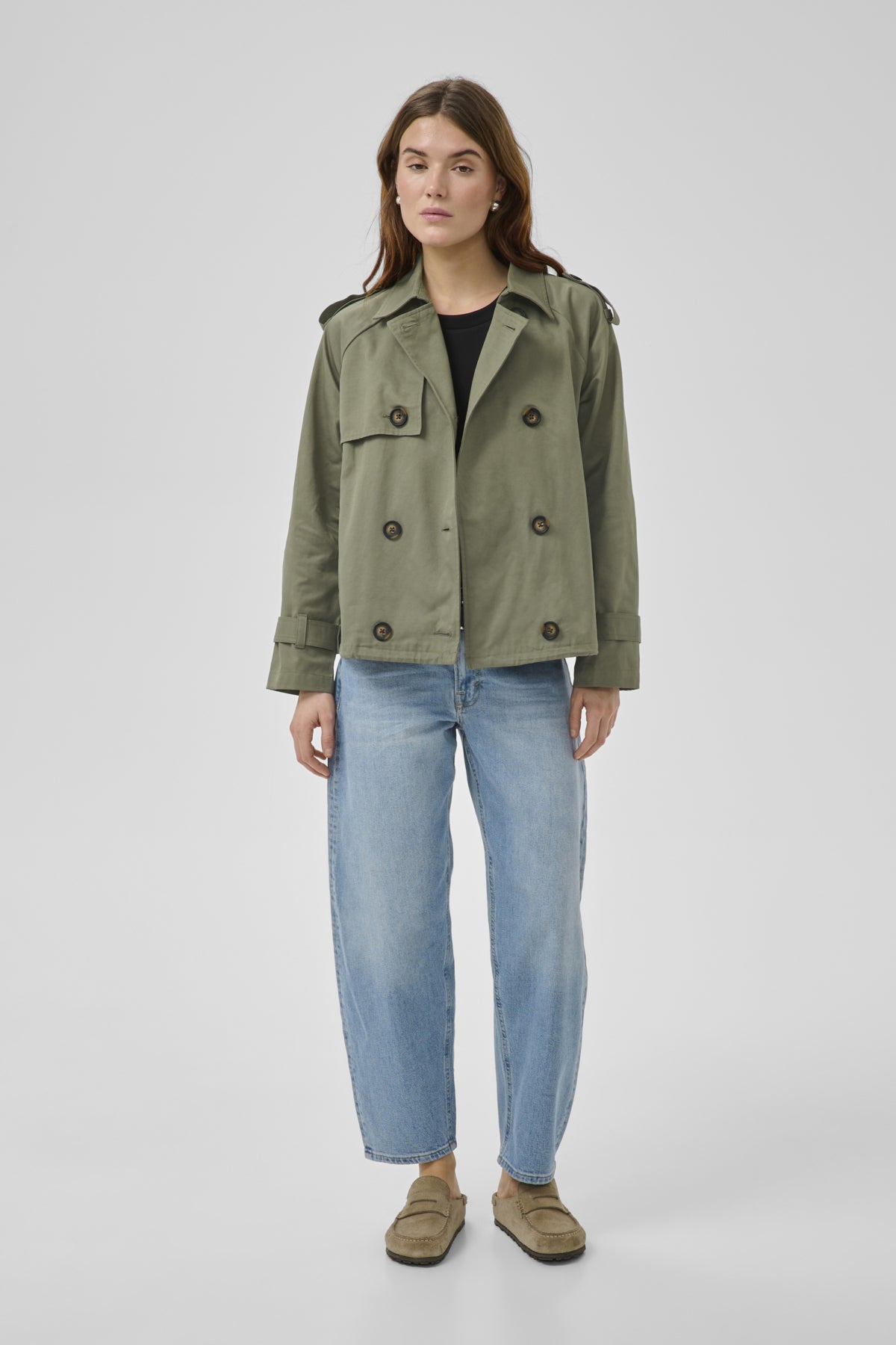 MiraMW Short trenchcoat Dusty Olive