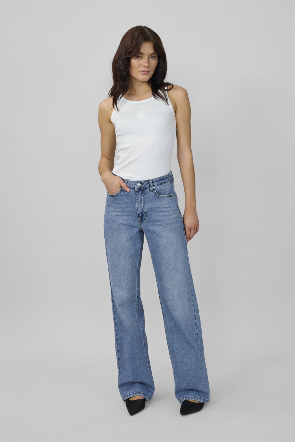 35 THE LOUIS 139  HIGH WIDE Y Medium Blue Wash - 10704222