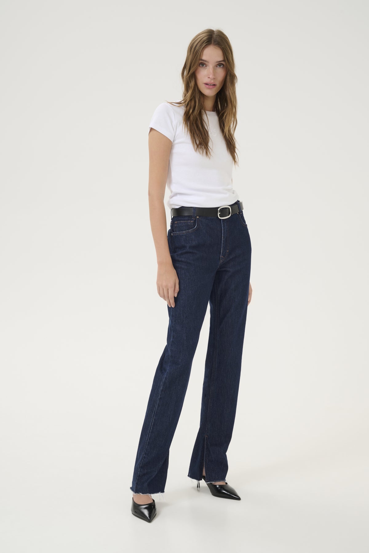 DaisyMW 139 High Straight Slit Dark Blue Un-Wash - 10704233