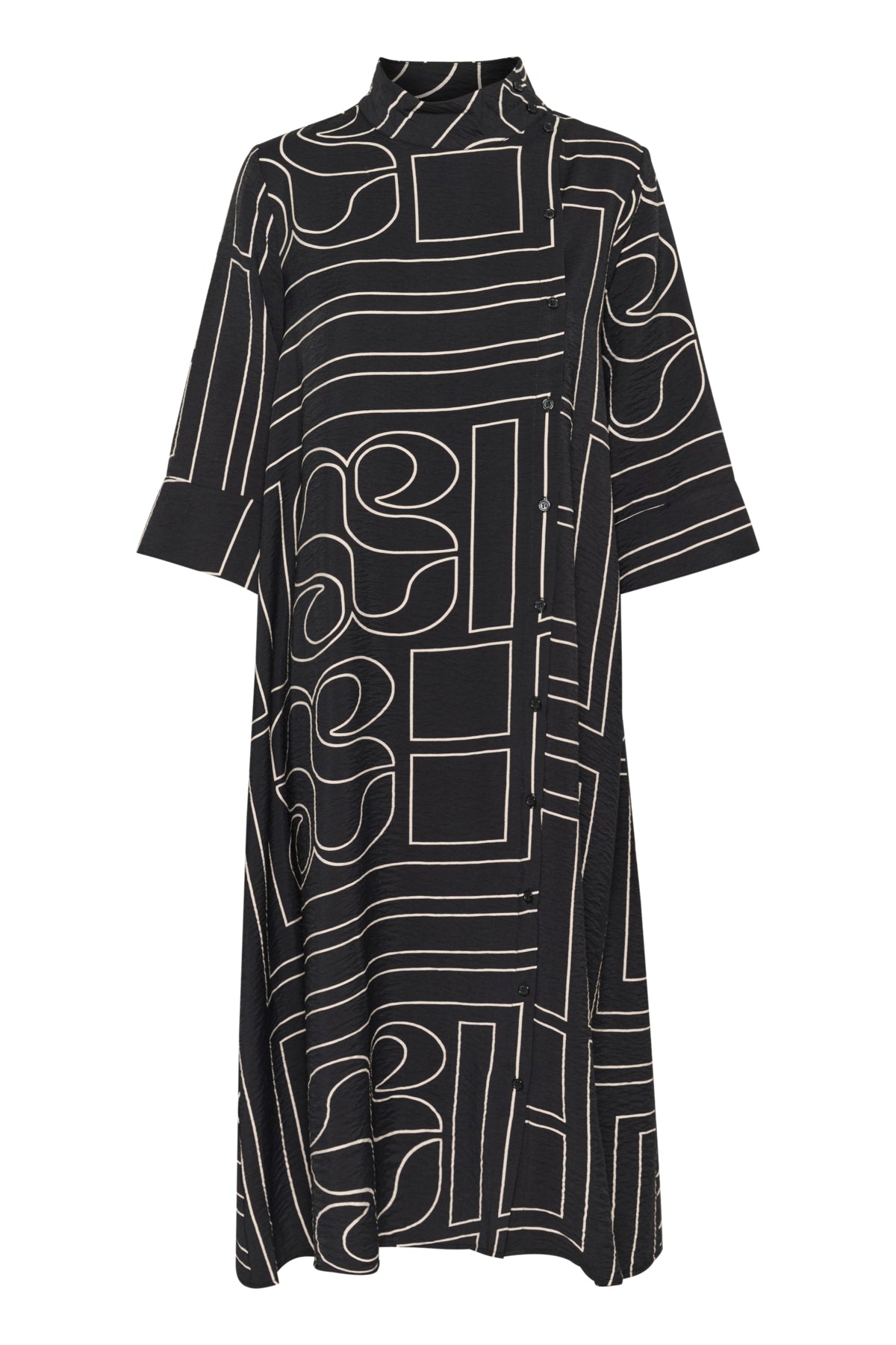 KellyMW Shirtdress Black AOP - 10704580