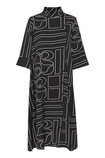 KellyMW Shirtdress Black AOP - 10704580 Thumbnail