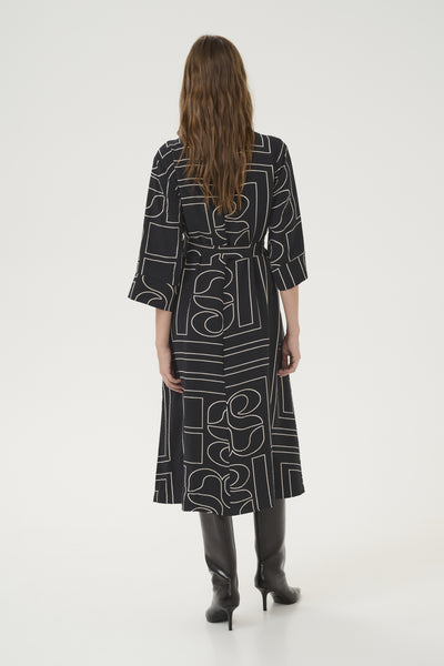 KellyMW Shirtdress Black AOP - 10704580 Thumbnail