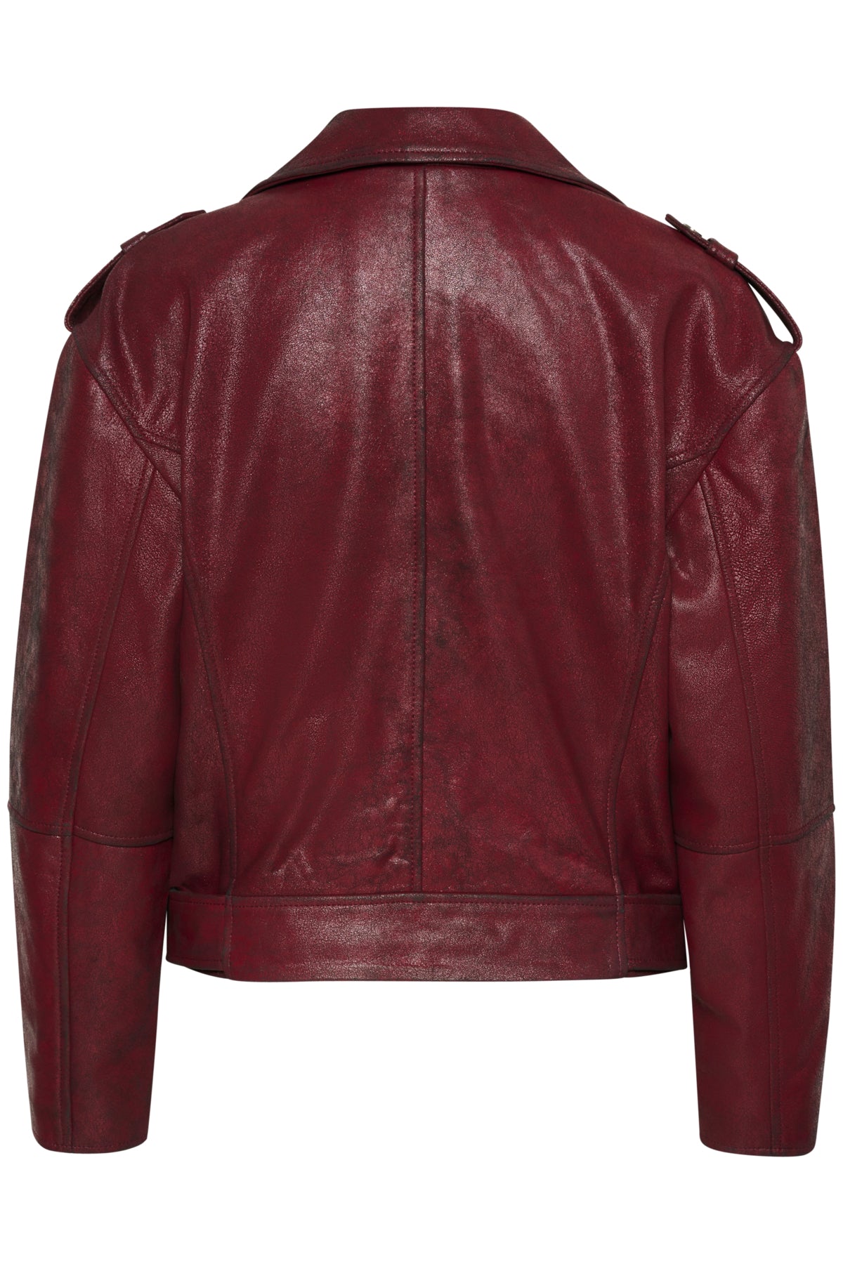 MWGilo Leather Jacket Burgundy Red Wash