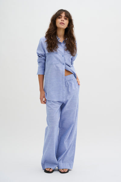 SkyeMW Wide Pant Delft Blue Striped - 10704723 Thumbnail