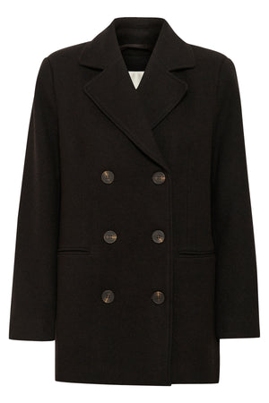 FrannieMW Short Coat Espresso Melange - 10704761