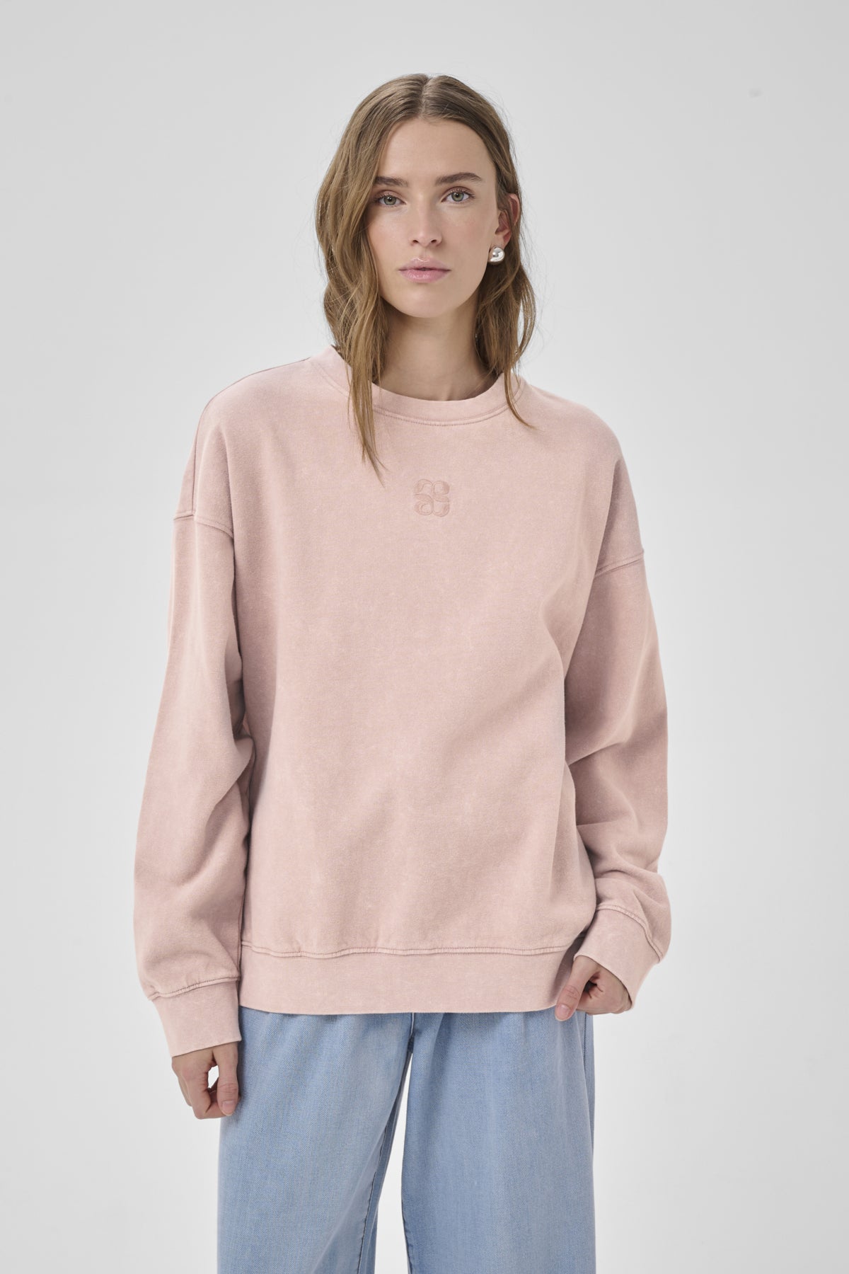 DiegoMW Logo Emb. Sweat Adobe Rose Washed - 10704891