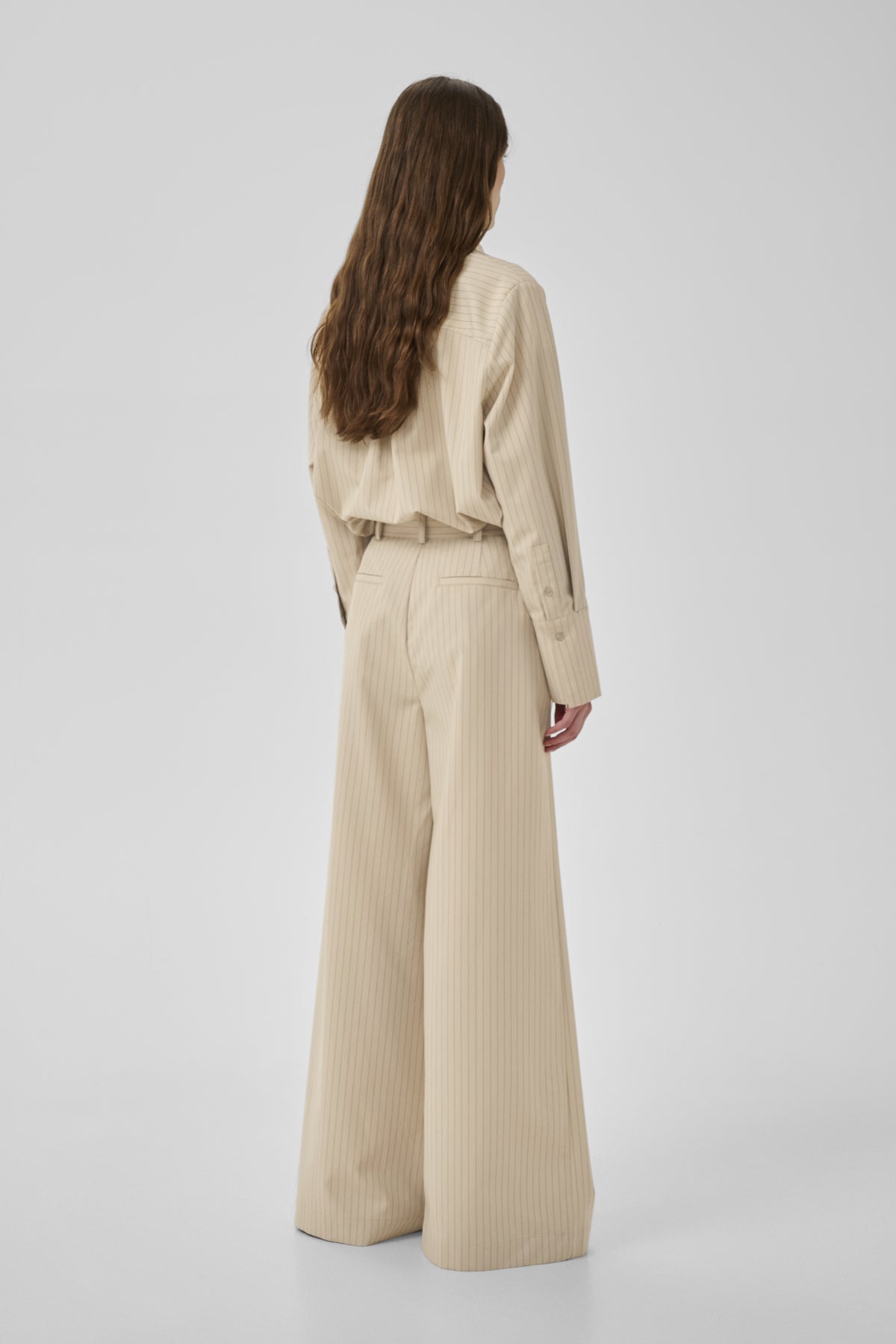 VittaMW High Wide Pant Brown Rice W. Stripe - 109171 - 10704999