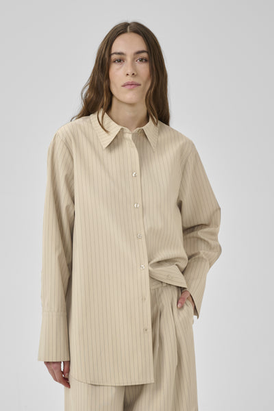 VittaMW Shirt Brown Rice W. Stripe - 109171 - 10705001 Thumbnail