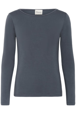 VistaMW Boat Neck Blouse Dark Slate - 10705004