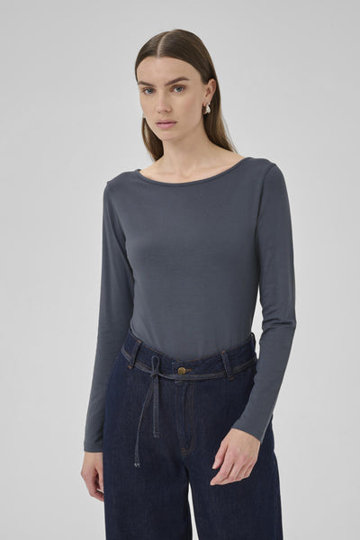 VistaMW Boat Neck Blouse Dark Slate - 10705004 Thumbnail