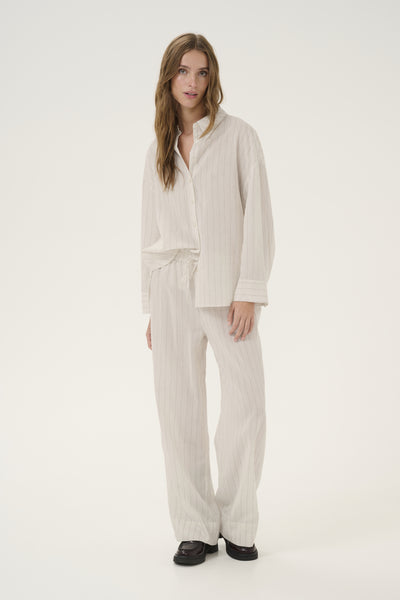 LimaMW Wide Pant Oatmeal Melange - 10705020 Thumbnail