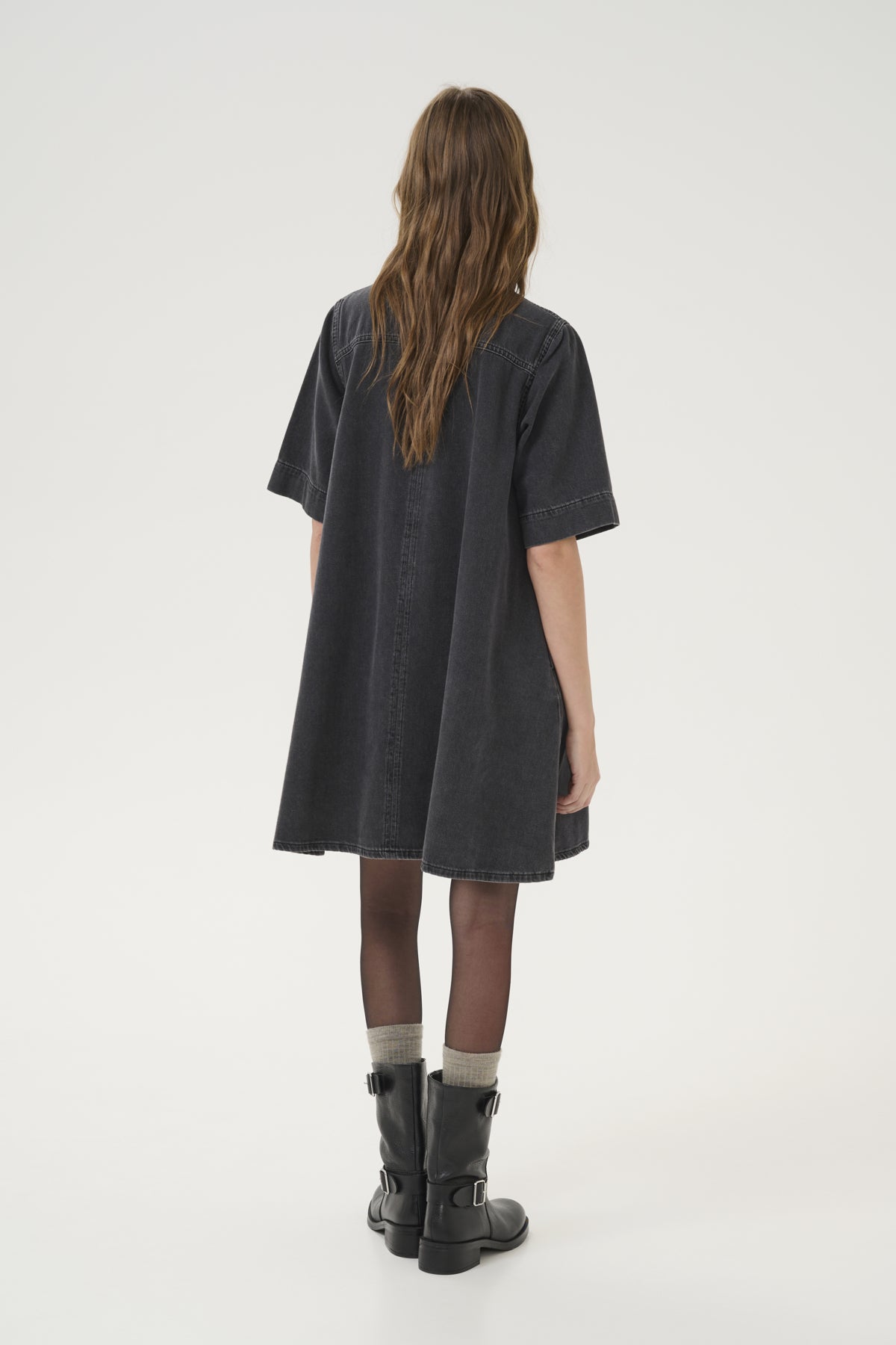 MaloMW 143 Short ZipDress Dark Grey Wash