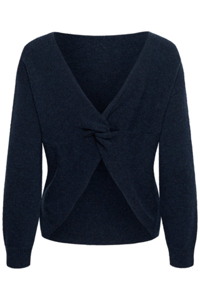 HuxiMW Knot Knit Pullover Dark Sapphire Blue Melange - 10705089 Thumbnail