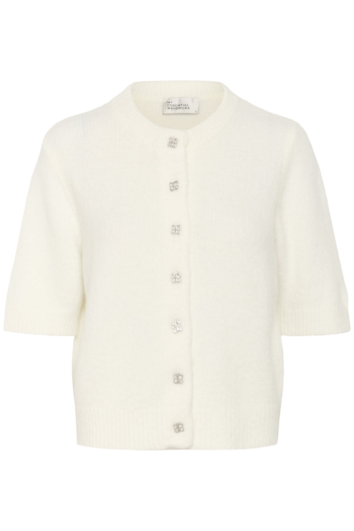 EllieMW Knit Cardigan SS Snow White - 110602 - 10705114