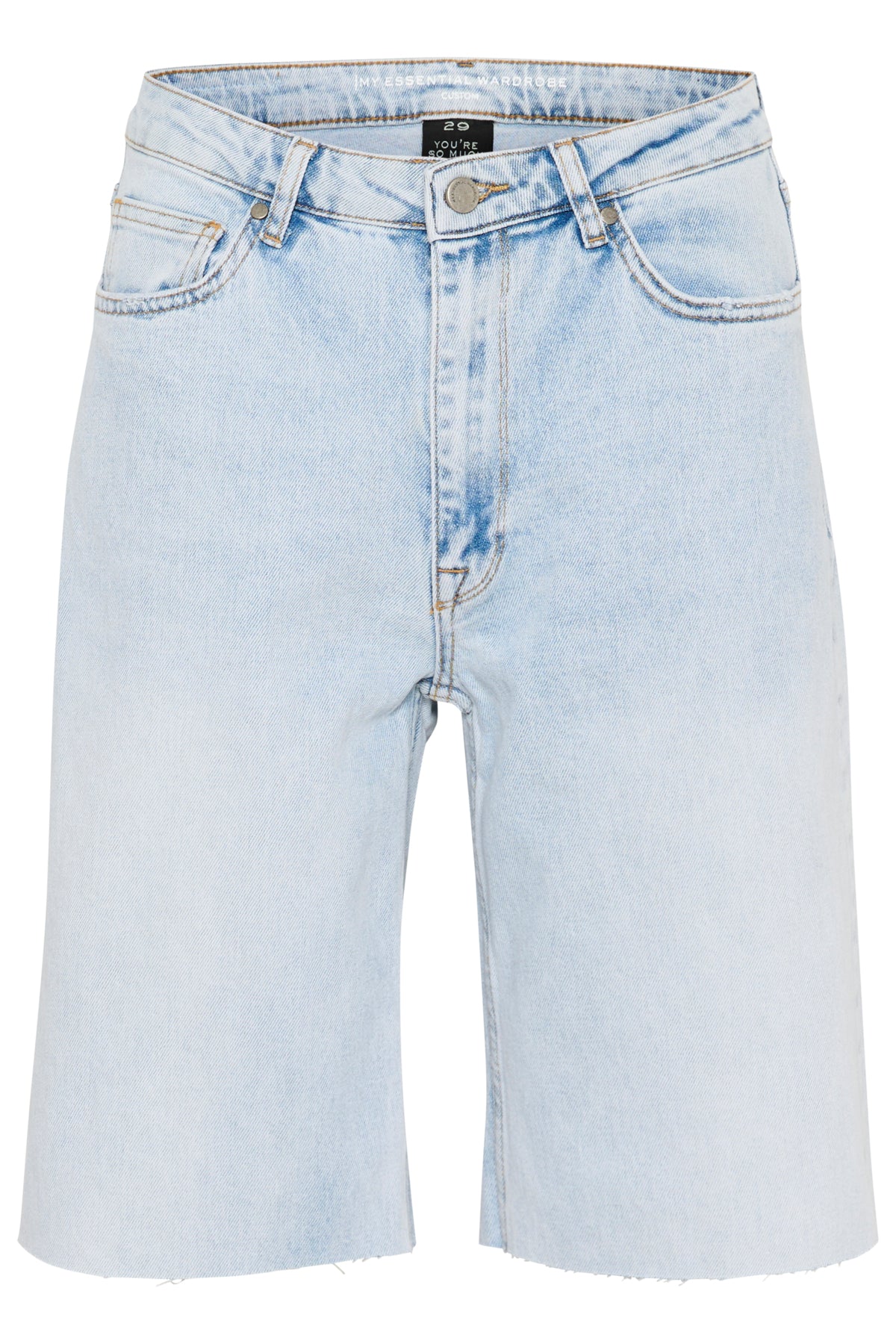 LouisMW 139 High Long Shorts Light Blue Retro Wash - 10705124