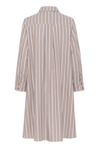 KionaMW Long Dress Walnut Striped - 10705136 Thumbnail
